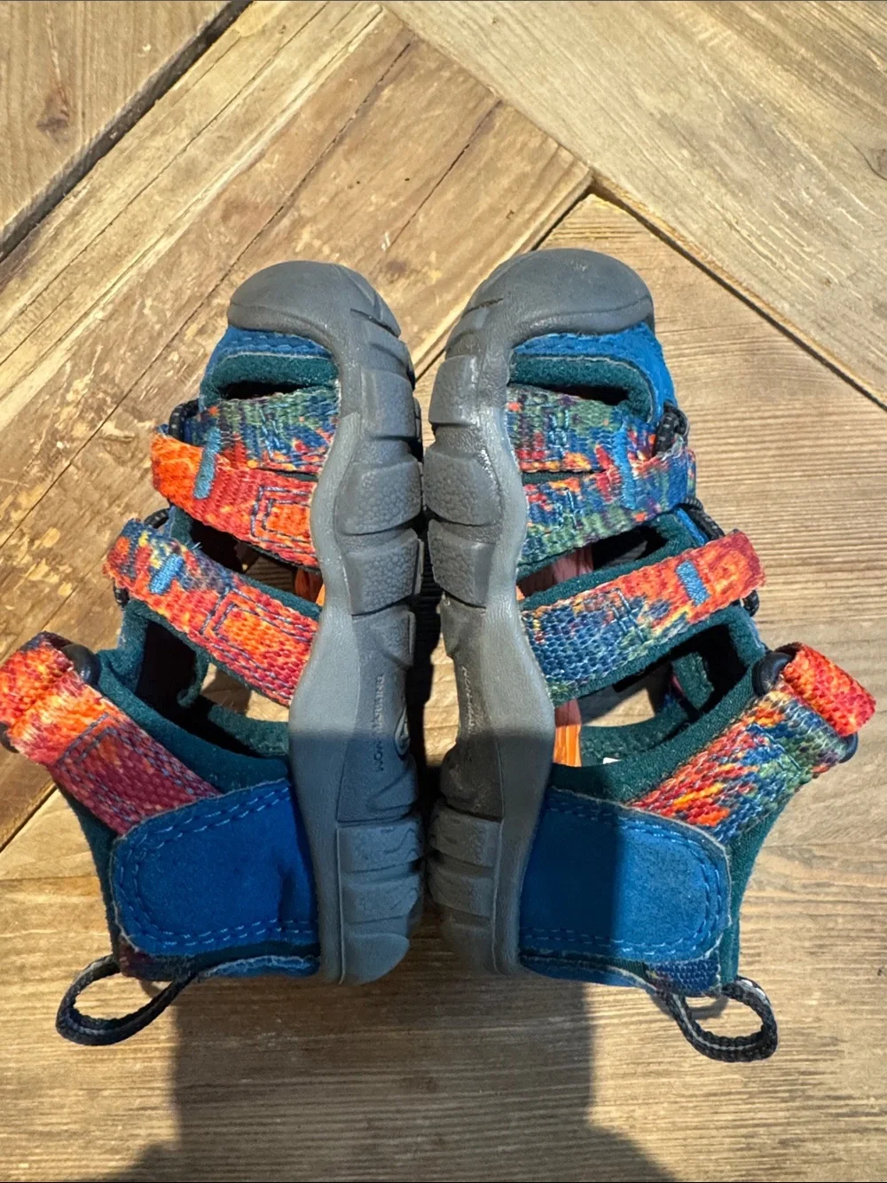 KEEN Kids Blue Sport H2 Sandals with Orange Accents Toddler Size 4